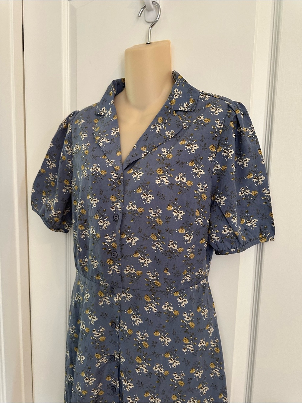 Allegra K Women's Floral Shirt Dress Puff Sleeve Cottagecore NWT - Picture 7 of 13